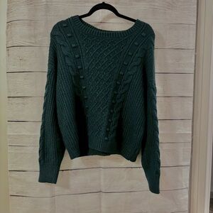 Time and Tru Deep Green Knit Top